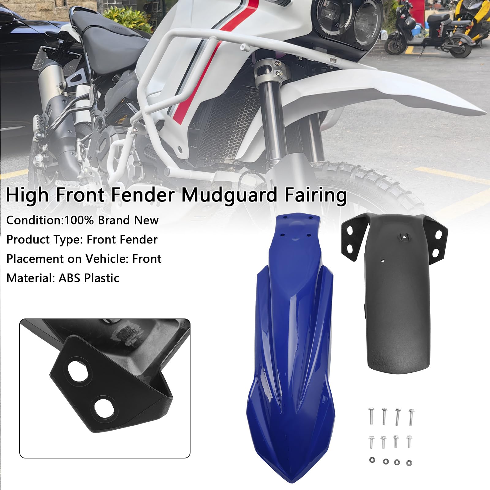 High Front Fender Mudguard Fairing für Yamaha Tenere 700 2019-2024 Blue