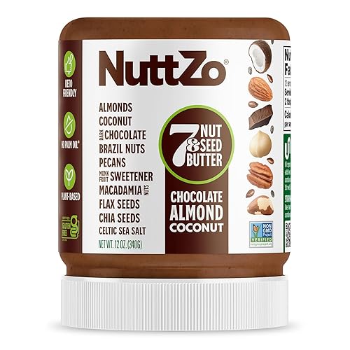 NuttZo Mantequilla de Nueces y Semillas Keto Chocolate - 7 Mantequillas de Nueces y Semillas, Coco, Nueces de Brasil, Almendras, Nueces Pecanas y