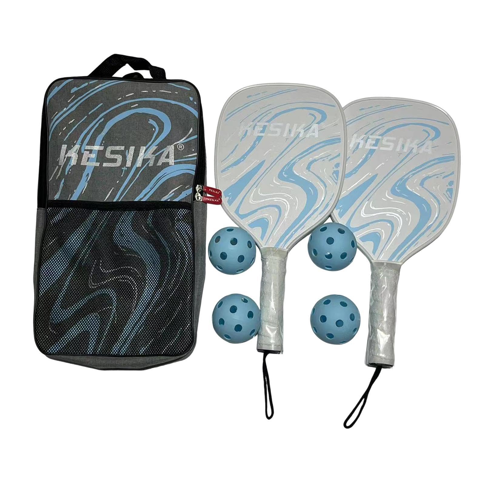 Racchette da Pickleball Portatili con 2 | colorate per divertenti attività ricreative al chiuso e all'aperto. Set di da pickleball con 4 palline. Racchetta da