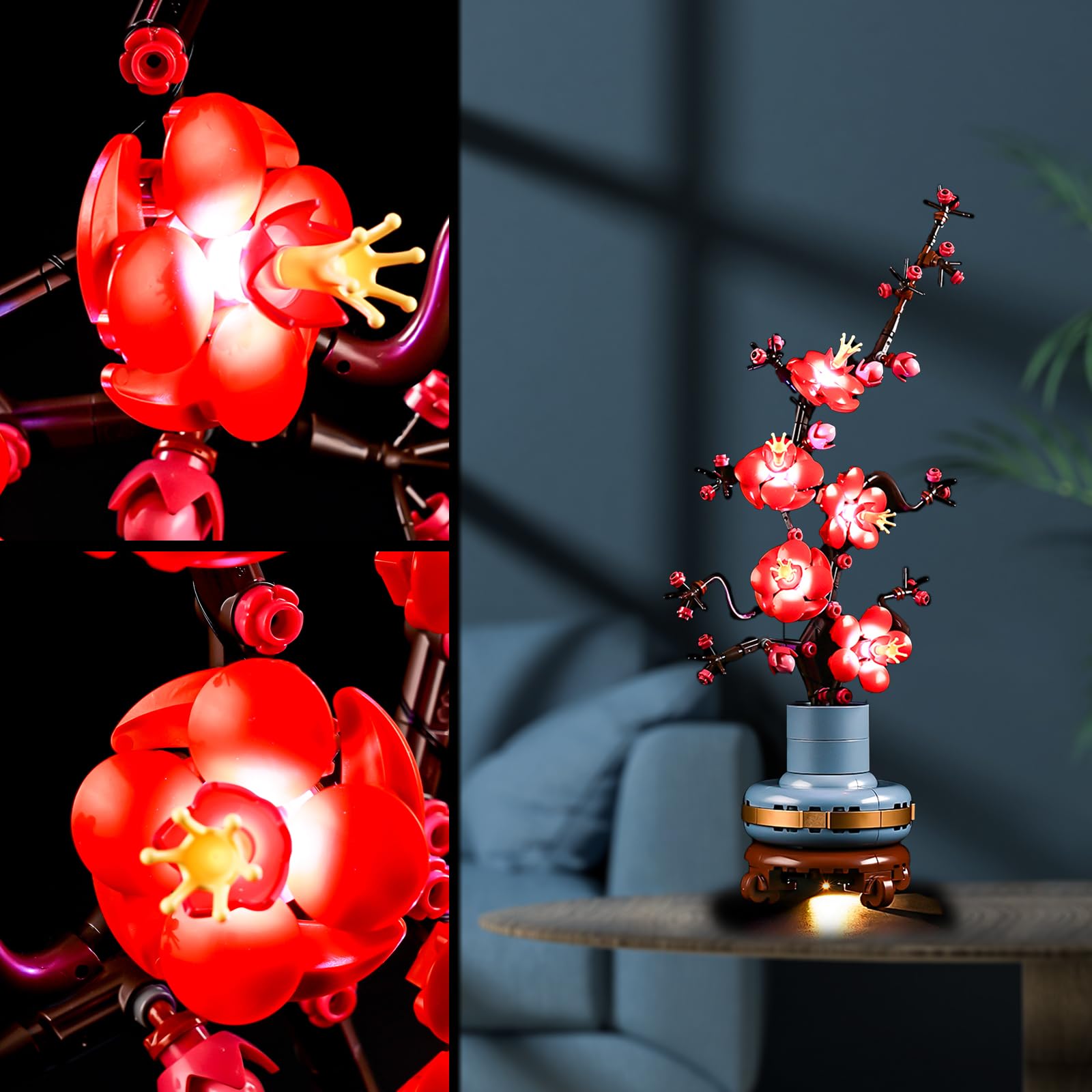 Kit De Luces LED Para Modelo De Construcción De Flores De Ciruelo 10369 - Solo Luces, Fácil Instalación Con QR
