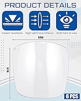 Vista 3 de 8 protectores faciales de seguridad para moler y cortar, visera transparente resistente a los impactos, máscara facial completa con casco