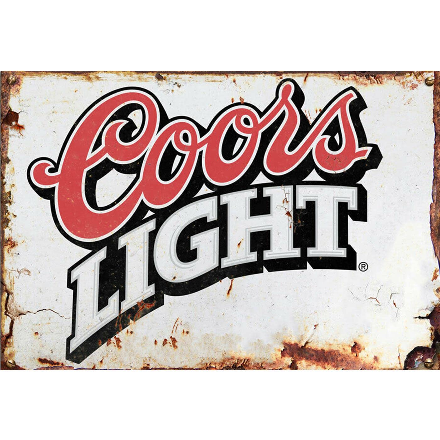 Sawfish® Coors Light Kitchen Wall Decor Metal Sign Retro Vintage Wall Tin Plaque 10x15cm 20x15cm 30x40cm 40x60cm Ideal for Pub Shed Bar Office Man Cave Home Bedroom Dining Room Kitchen