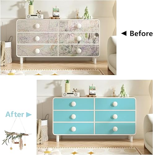 Miniatura 7 de Papel tapiz autoadhesivo de color verde azulado de 15.7 x 118 pulgadas, papel de contacto de color sólido, moderno, extraíble, autoadhesivo, para