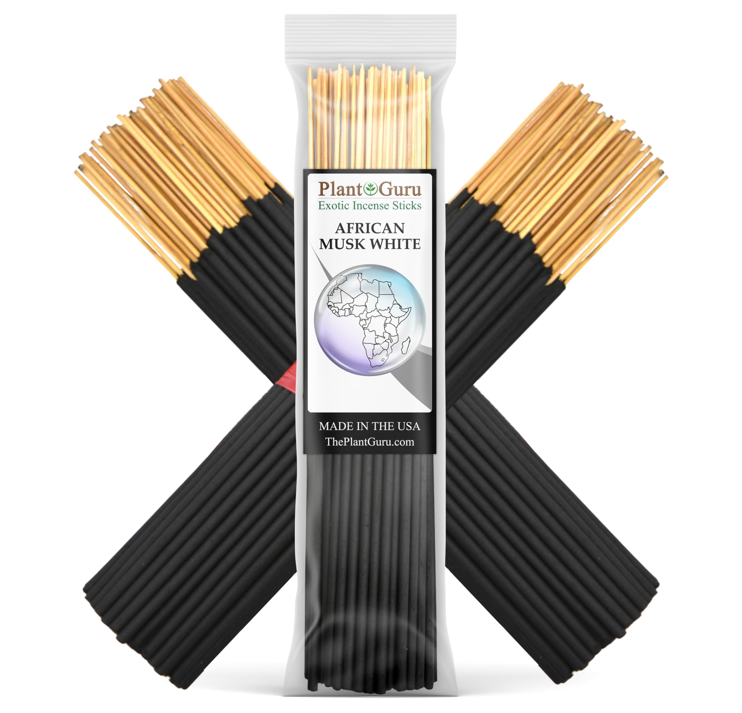 African Musk White Exotic Incense Sticks 7 Inch - Bulk 1 Bundle 85 to 100 Sticks - Natural 7" Long Lasting Aroma That Burns for 30 to 45 Minutes.
