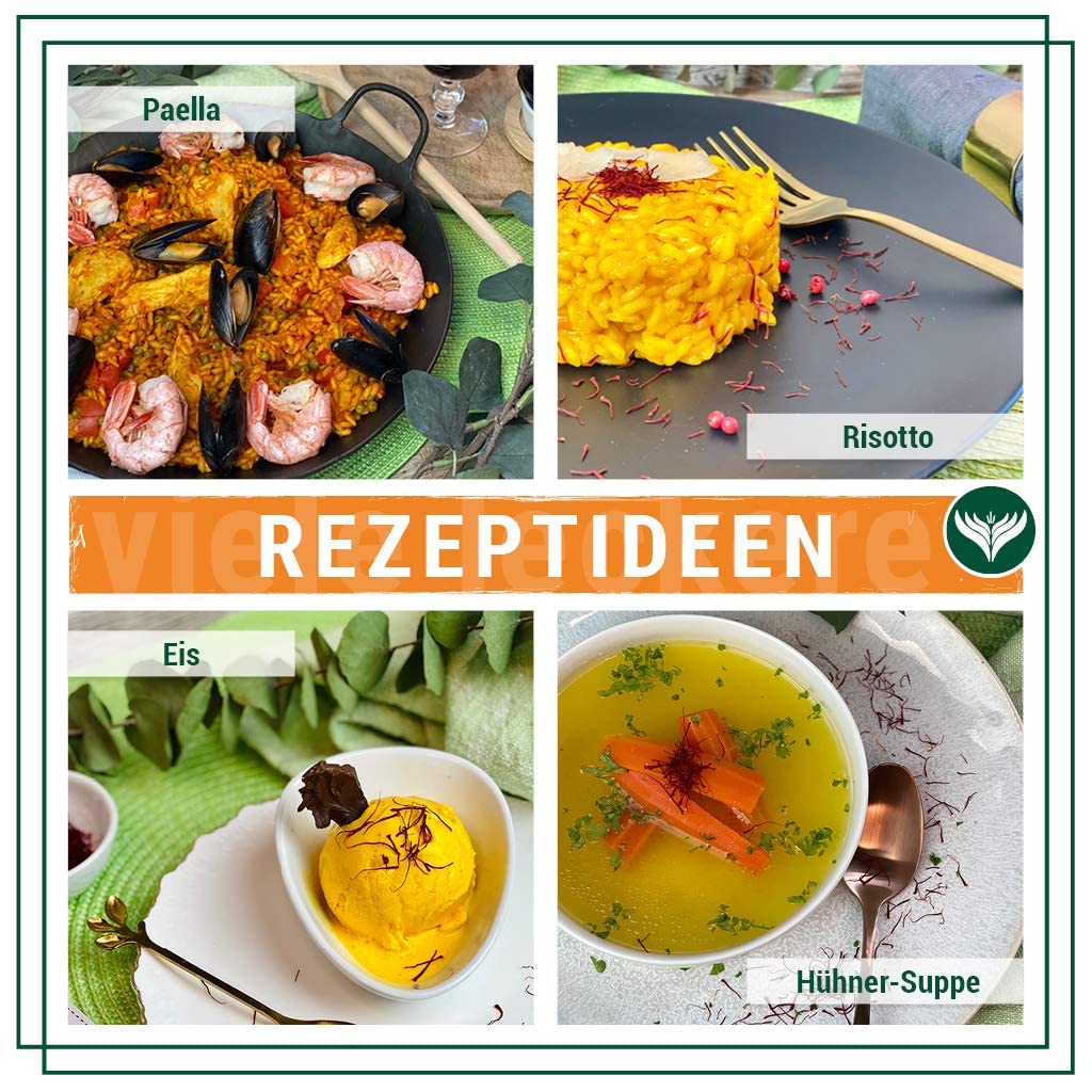 Azafran Safran Fäden, Premium Safranfäden ganz für Tee, Reis (Risotto), Paella 50g