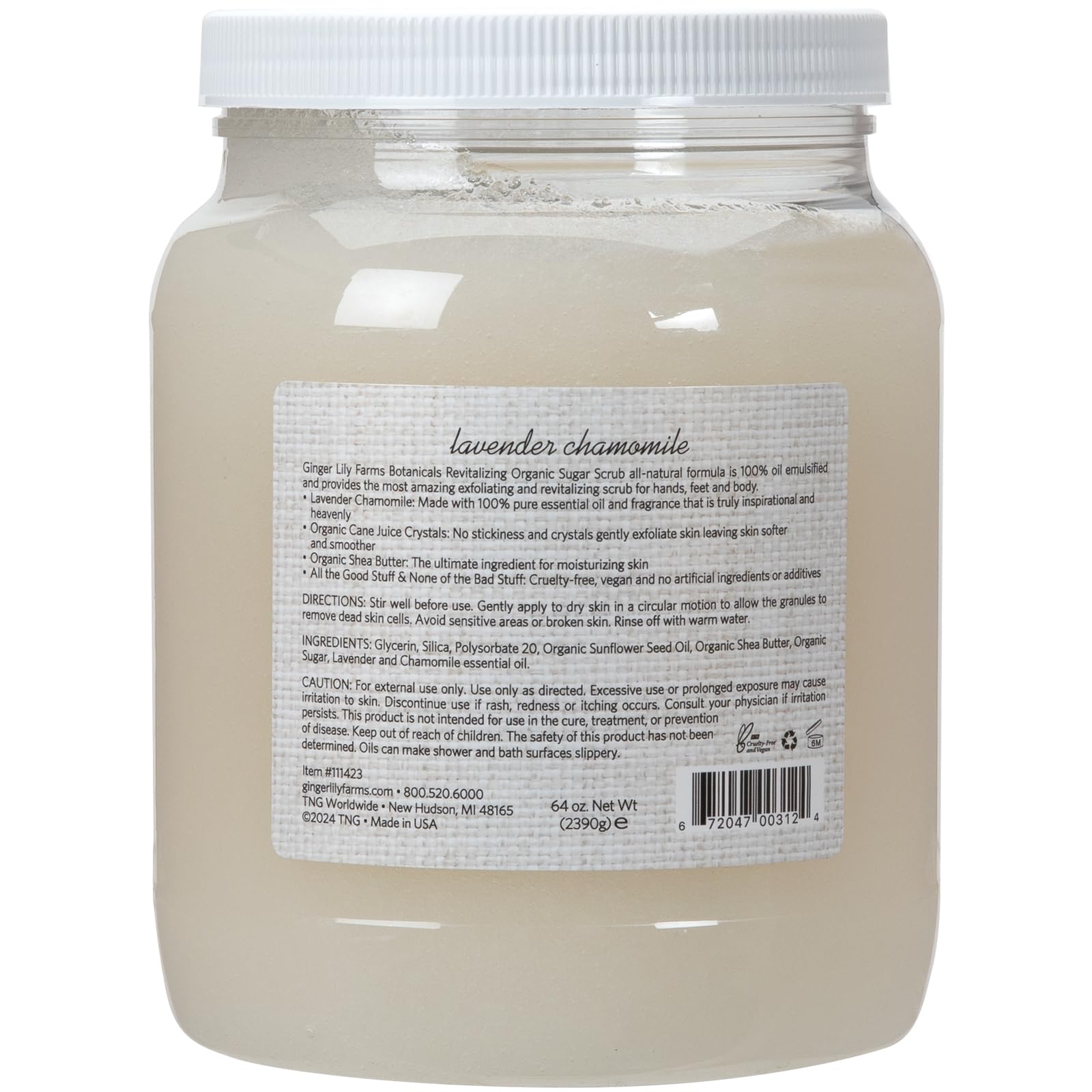 Ginger Lily Farms Botanicals Organic Sugar Scrub, 64 oz