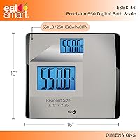 Vista 2 de EatSmart Products: báscula digital amplia para el baño con capacidad para 550 lbs.