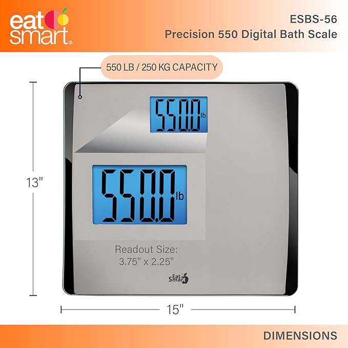 Báscula de Baño Digital Eat Smart Precision 550 lb Acero Inoxidable miniatura 2