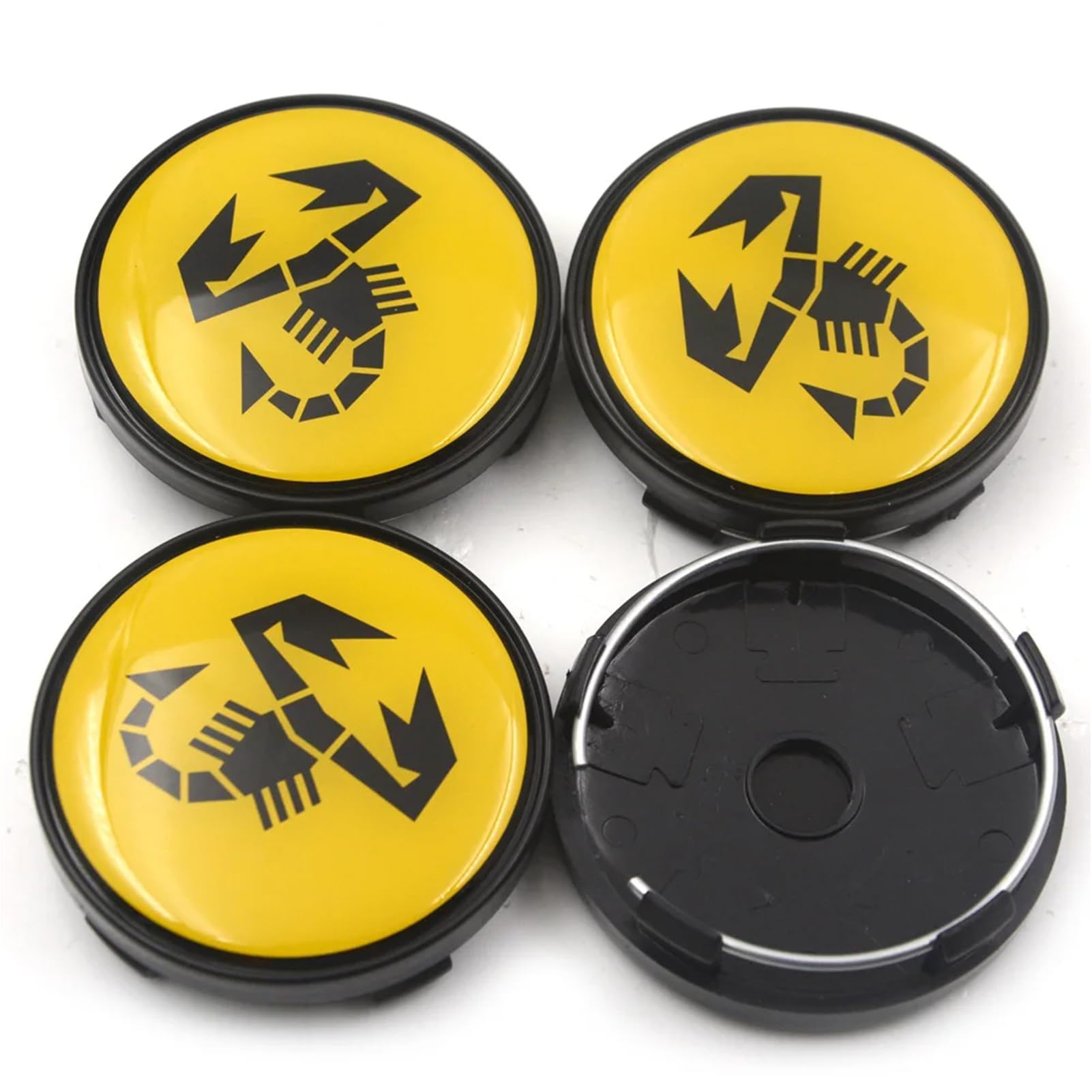 4 Enjoliveurs Cache-moyeu 56mm Pour Abarth 595, 500 Abarth, 124 Spider - En ABS, Diamètre 60mm, Installation Clip - 6