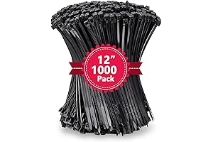 Cable Yoyo: 1000Pcs Black Zip Tie 12 Inch for Cable Management