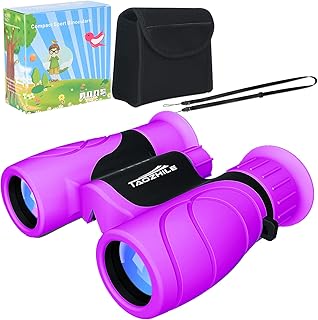 Binoculars for Kids High-Resolution 8x21,Shockproof Compact Kids Binoculars with Neck Strap for Bird Watching, Hiking,Camping, Travel, Learning, Spy Games(Purple)
