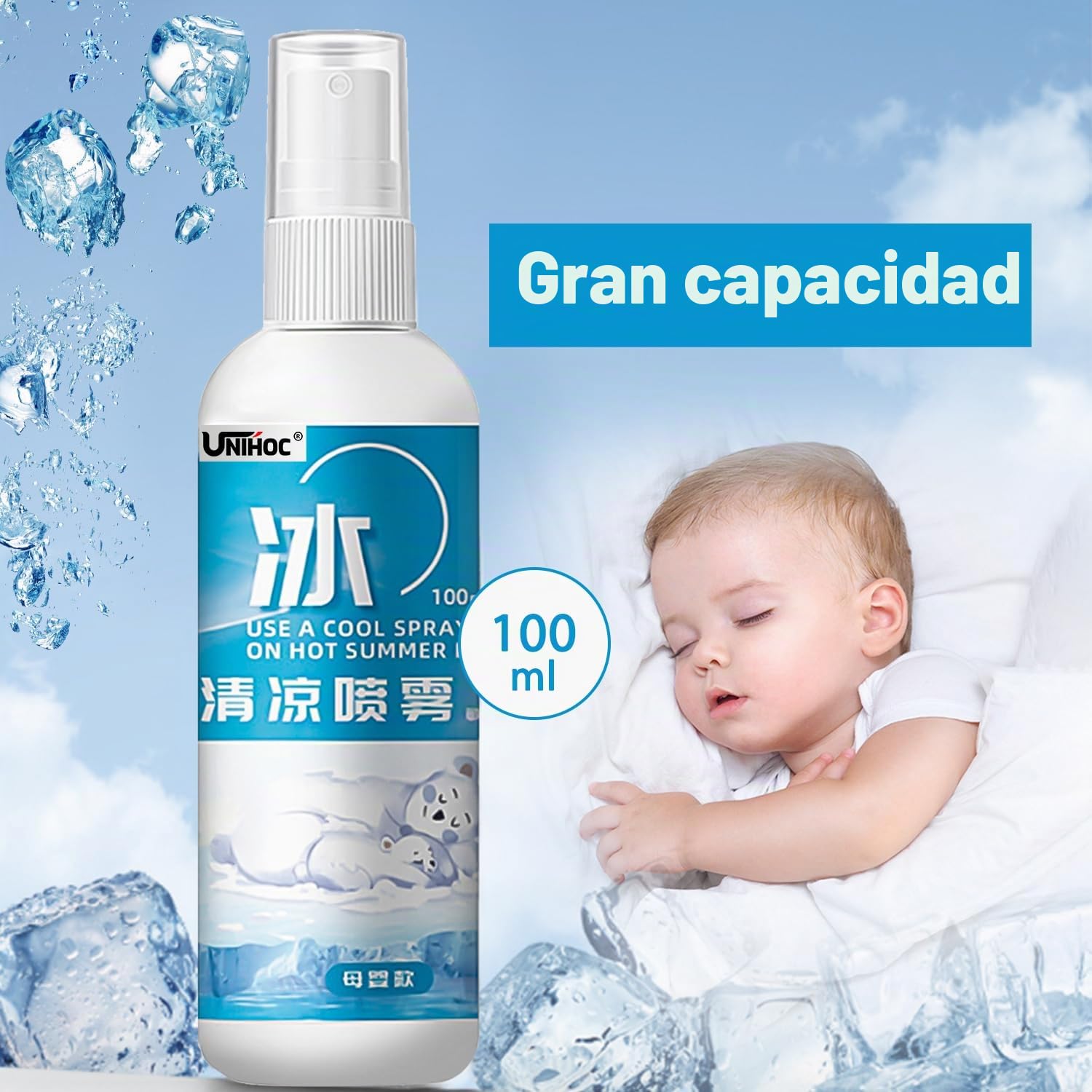 Spray de Enfriamiento de Niebla, Spray Portátil para Aliviar Los Sofocos, Fresco Larga Duración en Verano, Spray Corporal Refrescante para Verano para Excursiones