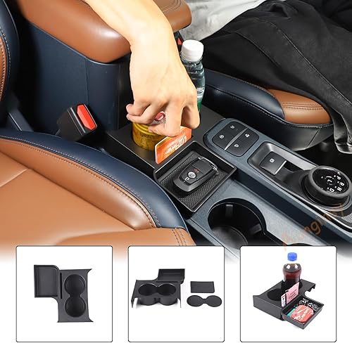 Miniatura 5 de Aunginsy Soporte para taza de consola central compatible con Ford Maverick 2022 2023 2024, caja de reposabrazos de asiento delantero, soporte de