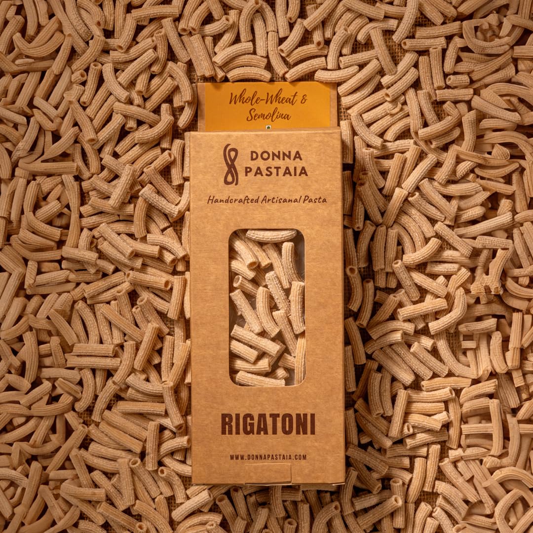 Donna Pastaia Artisanal Pasta | Wholewheat Rigatoni Pasta | No Maida, No Salt, No Preservatives | Proudly Made in India-250gm-image-44
