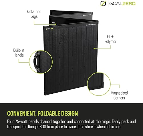 Miniatura 5 de Goal Zero Ranger 300 - Paneles solares para maletín, paneles solares portátiles de 300 vatios, panel solar flexible para estación de carga al aire