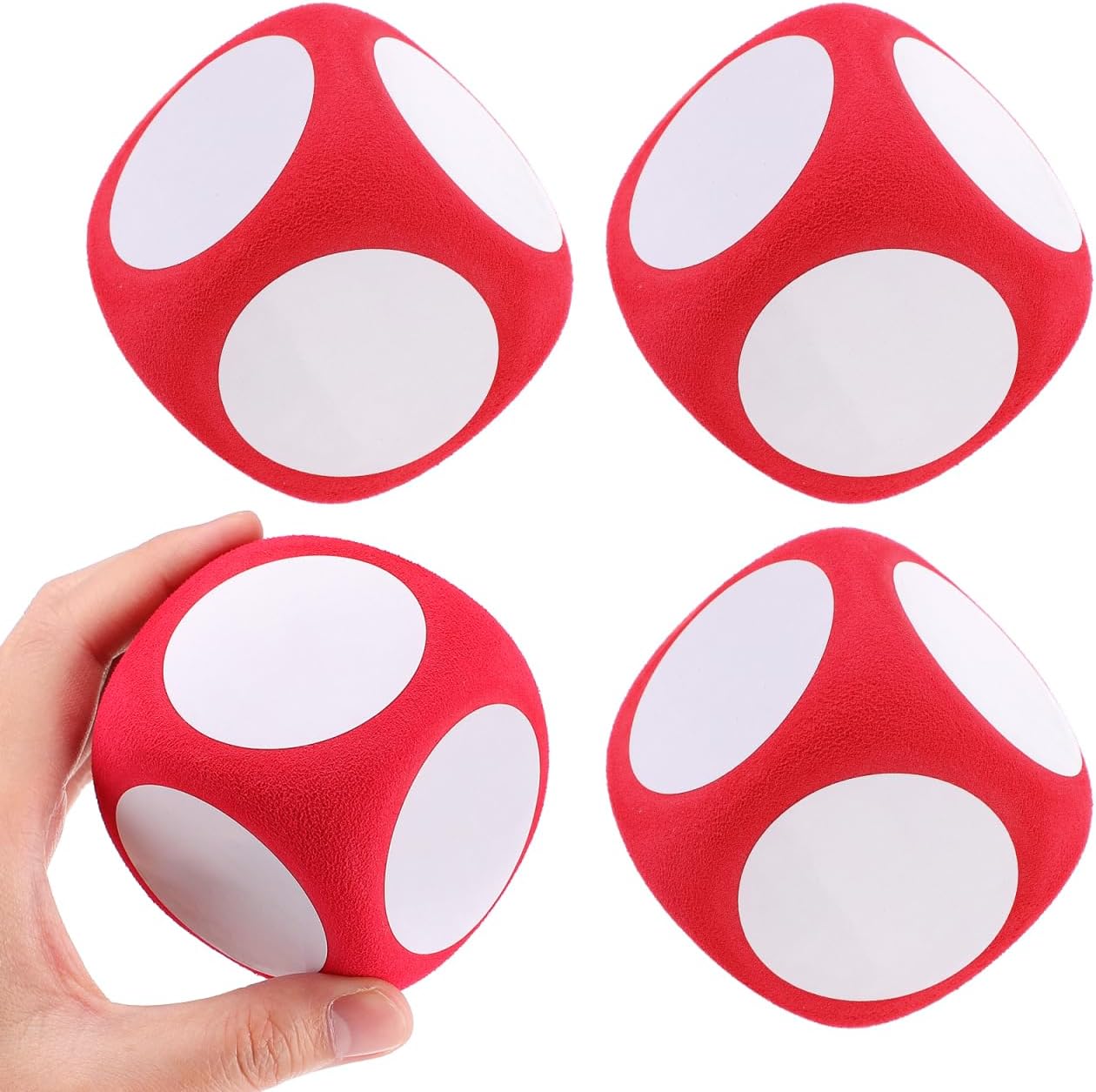 Veemoon 4pcs Foam Dice,2. 36 Inch Dry Erase Dice DIY Game Accessories for Party Favor Decorations Learning Classroom Props