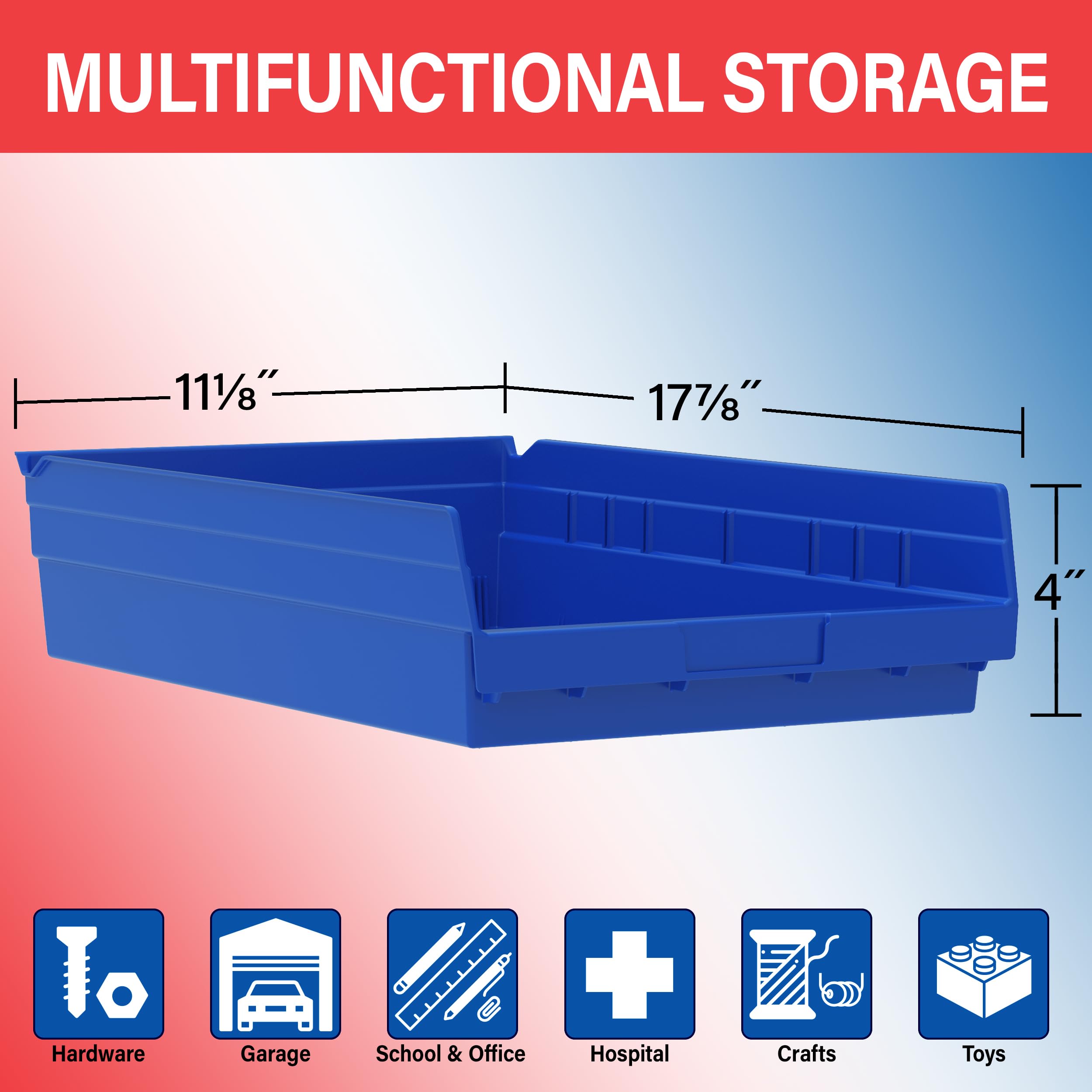 Amazon.com: Akro-Mils 30178 Plastic Shelf Bins, Heavy Duty Storage