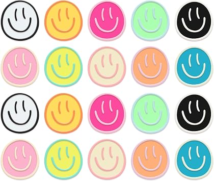 20 PCS Cute Fridge Magnets 10 Colors Smiley Face Refrigerator Magnets Colorful Decorative Magnets for Locker, Whiteboard, Kitchen, Office, Classroom