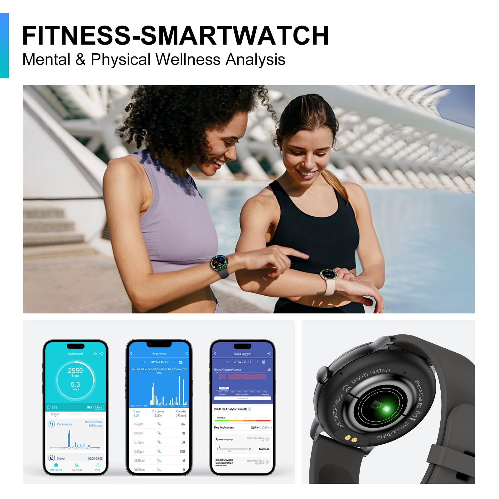 Smart Watch, 1.43'' AMOLED Smart Watches for Men Women (Answer/Make Call), Fitness Tracker with Heart Rate/Sleep Monitor, IP68 Waterproof Activity Tracker, Pedometer for Android iOS