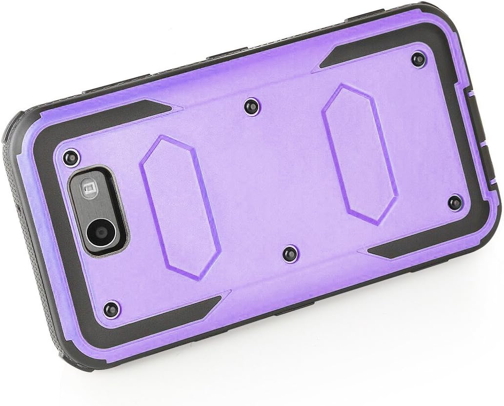 J.west Galaxy J7 Sky Pro Case,Galaxy J7 Prime / J7 V / J7 Perx / J7 2017 Case, Full-Body Rugged Belt Clip Holster Kickstand Case Without Built-in Screen Protector, Purple