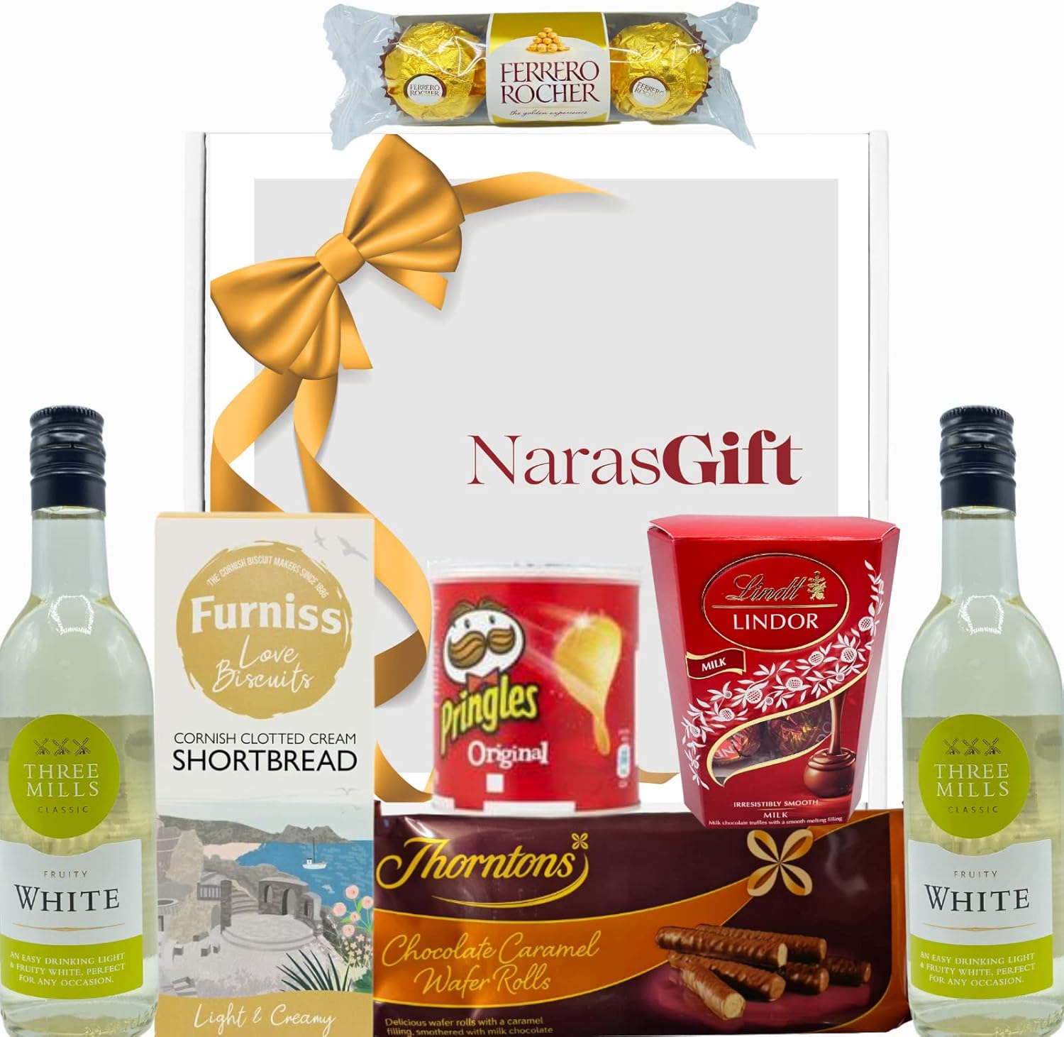 White Wine Gift Set 2x White Wine and Chocolate Gift Set, Crisps