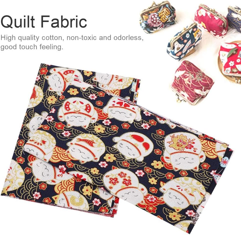 10Pcs Japanese Style Quilting Fabric Squares Sheets, 10"x8" Cotton Craft Fabric Bundle Patchwork Pre-Cut Quilt Squares for DIY Sewing Scrapbooking image 5