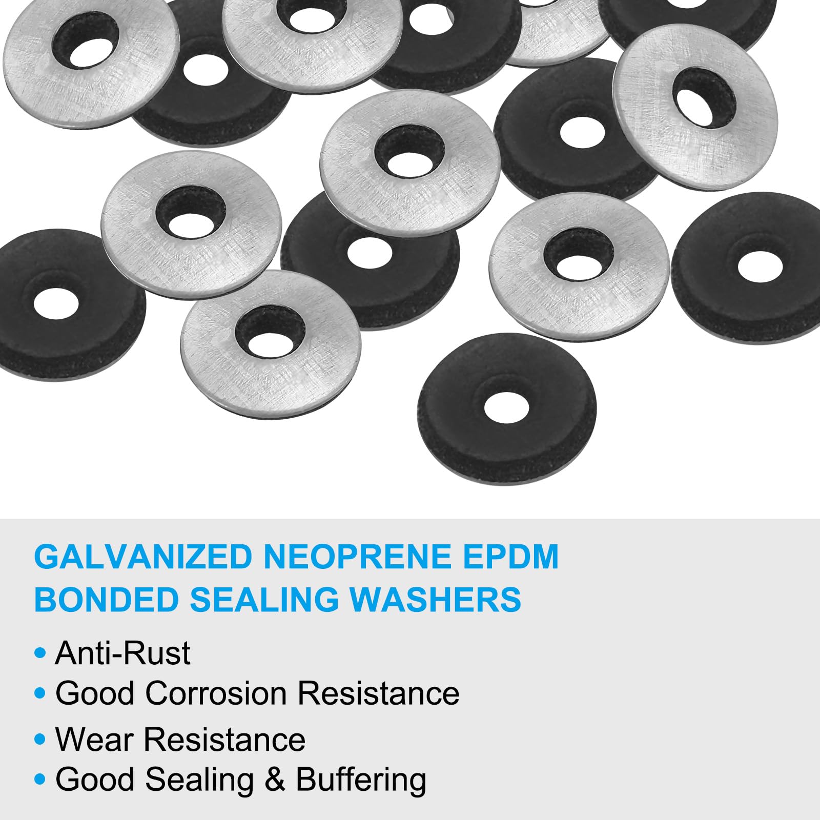 PATIKIL 1/6"x1/2" EPDM Bonded Sealing Washers - Image 3