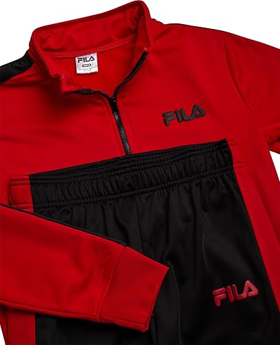 Miniatura 3 de Fila Conjunto deportivo de 2 piezas para niños, con cremallera completa, con cierre completo, para correr, para deportes (talla 8-12)