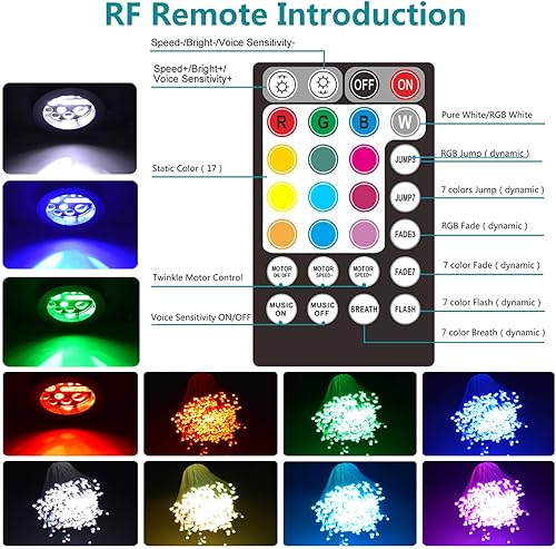 Miniatura 3 de Twinkle Fiber Optic Lights RGBW 16W Bluetooth APP Control Star Kit de luz de techo con sincronización de música para automóvil, hogar, decoración
