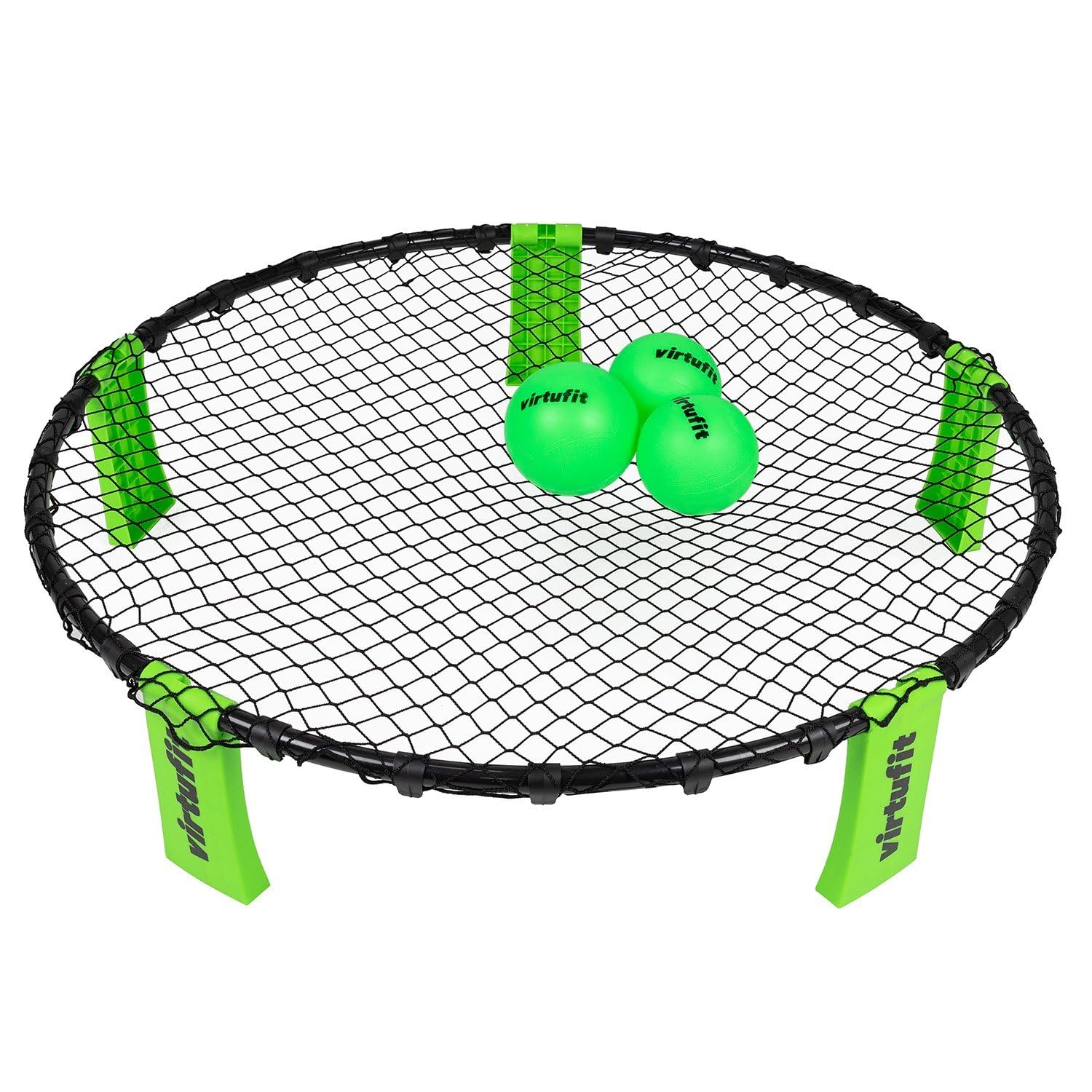 VirtuFit Roundnet RN90 Pro - Mit 3 Bällen und Aufbewahrungstasche - Ballpumpe - Ballspiel