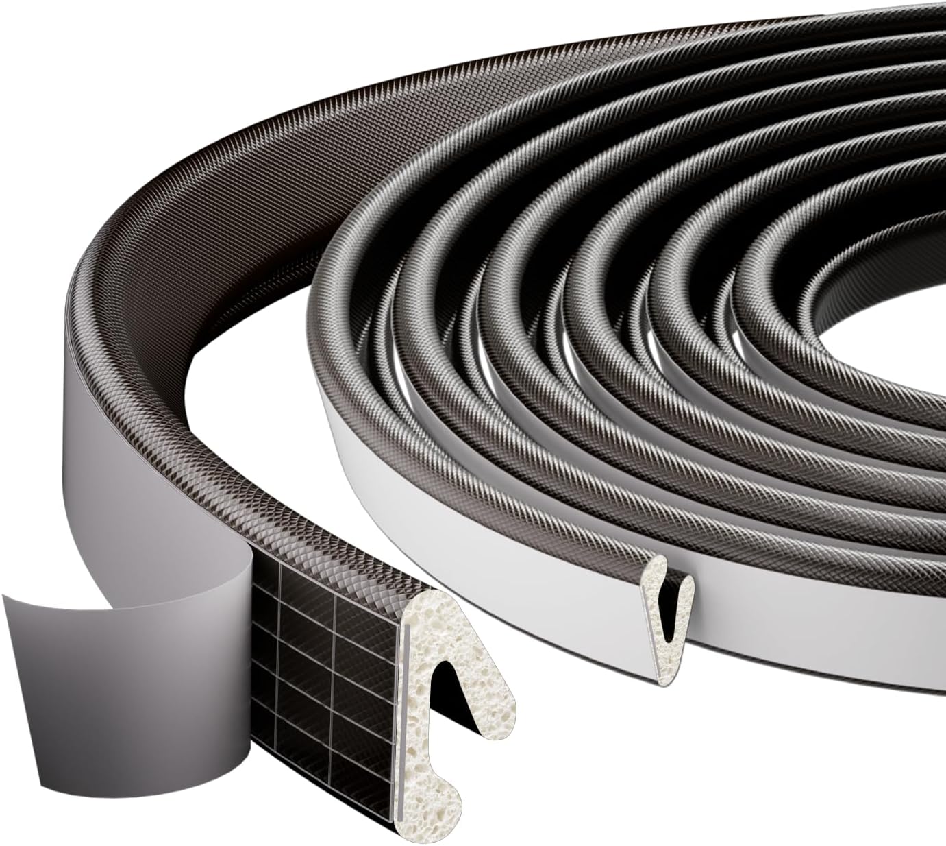 1 Pack*32.8 Ft Self-Adhesive V Shape Foam Window Weather Stripping Door Seal Insulation Strip for Winter, Soundproof Exterior Front Frame Gap Filler, Draft Stopper Tape Noise Light Blocker(Brown)
