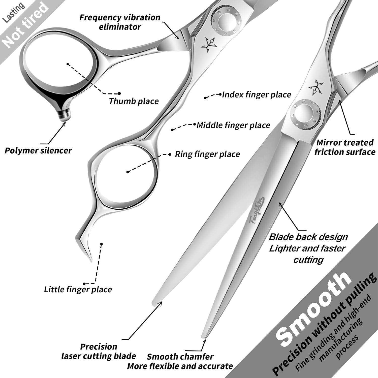 High-end Professional Extremely Very Sharp Barber Hair Cutting Scissors Hairdresser Shears For Hair 6.5 Inch Haircut Scissor Made Of Stainless Steel Alloy For Hairdressing Salon and Home Use