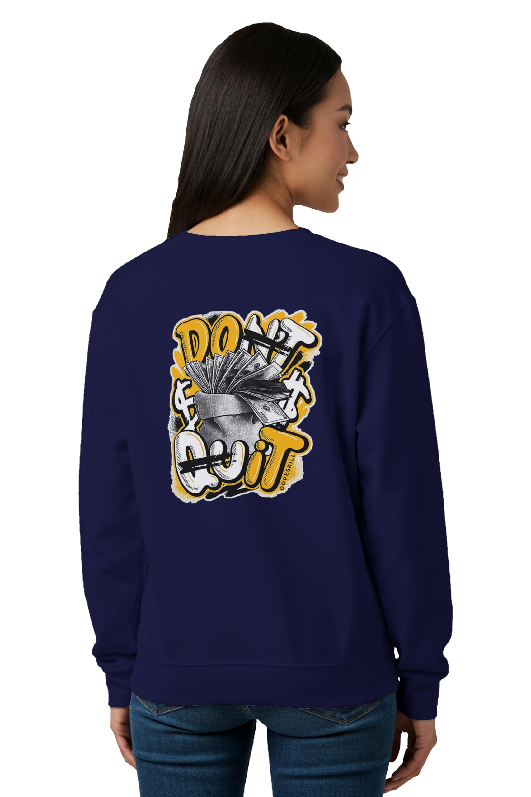 buy that trendz Winter Sweatshirt for Women Don't Quit Graphic Printed Round Neck Regular Fit Cotton Blend Gen Z Casual Sweatshirt-picture-38