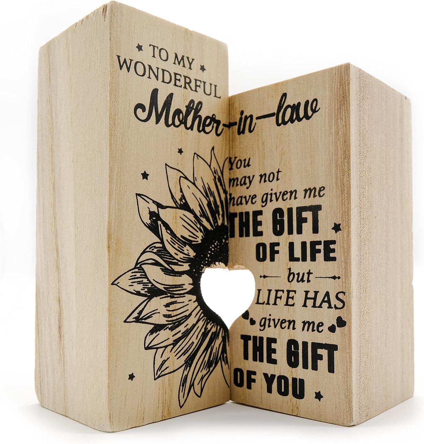 FAM MITGLIE Wooden Candle Holder, Heart-Shaped Hollow Candlestick, Idea Mother's Day Thanksgiving Birthday Gifts to Mom (Candle Included) : Home & Kitchen
