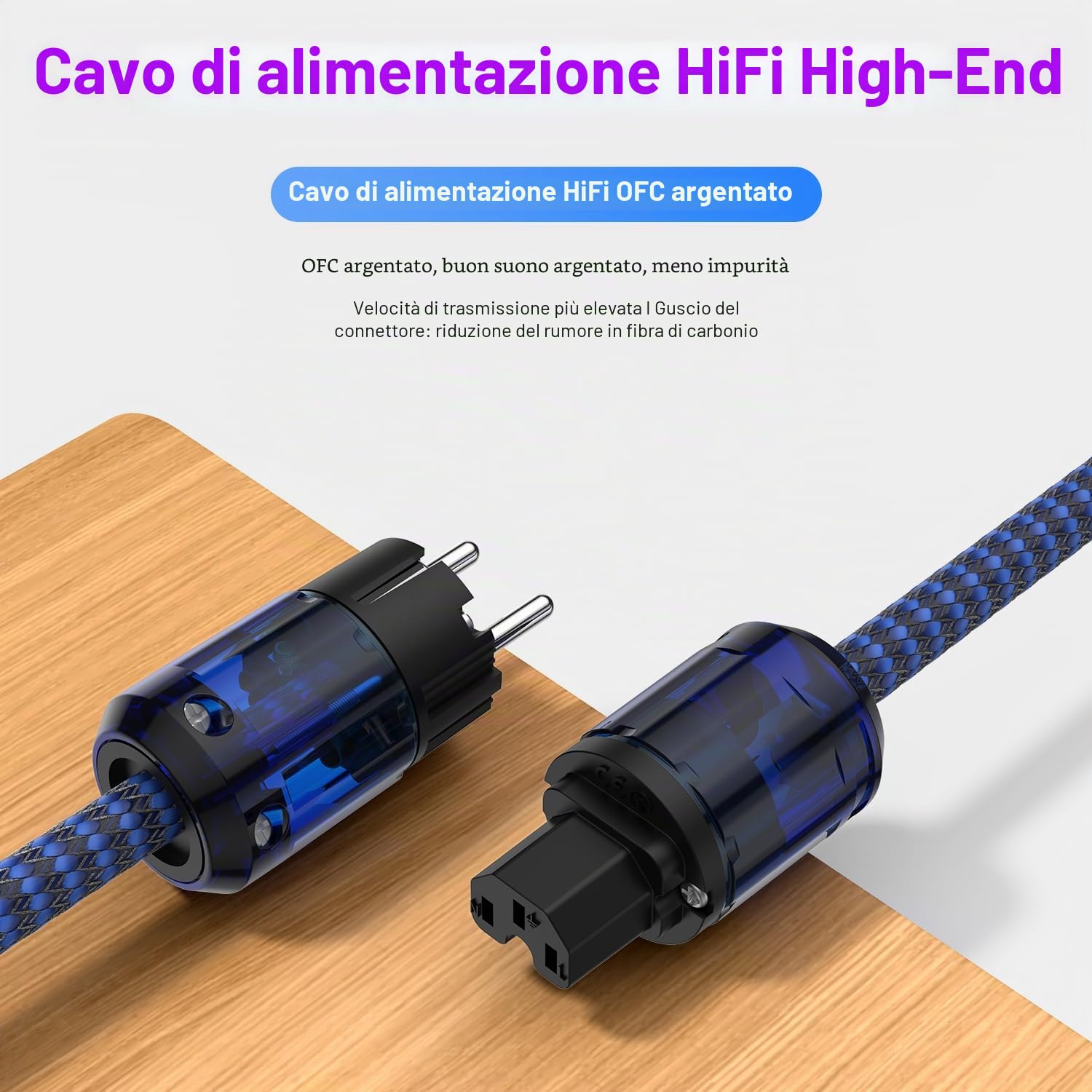 Tertullus Cavo di alimentazione HiFi C15 - Audio HiFi - Con spina Schuko e spina per dispositivi a freddo (P037, 1 m)