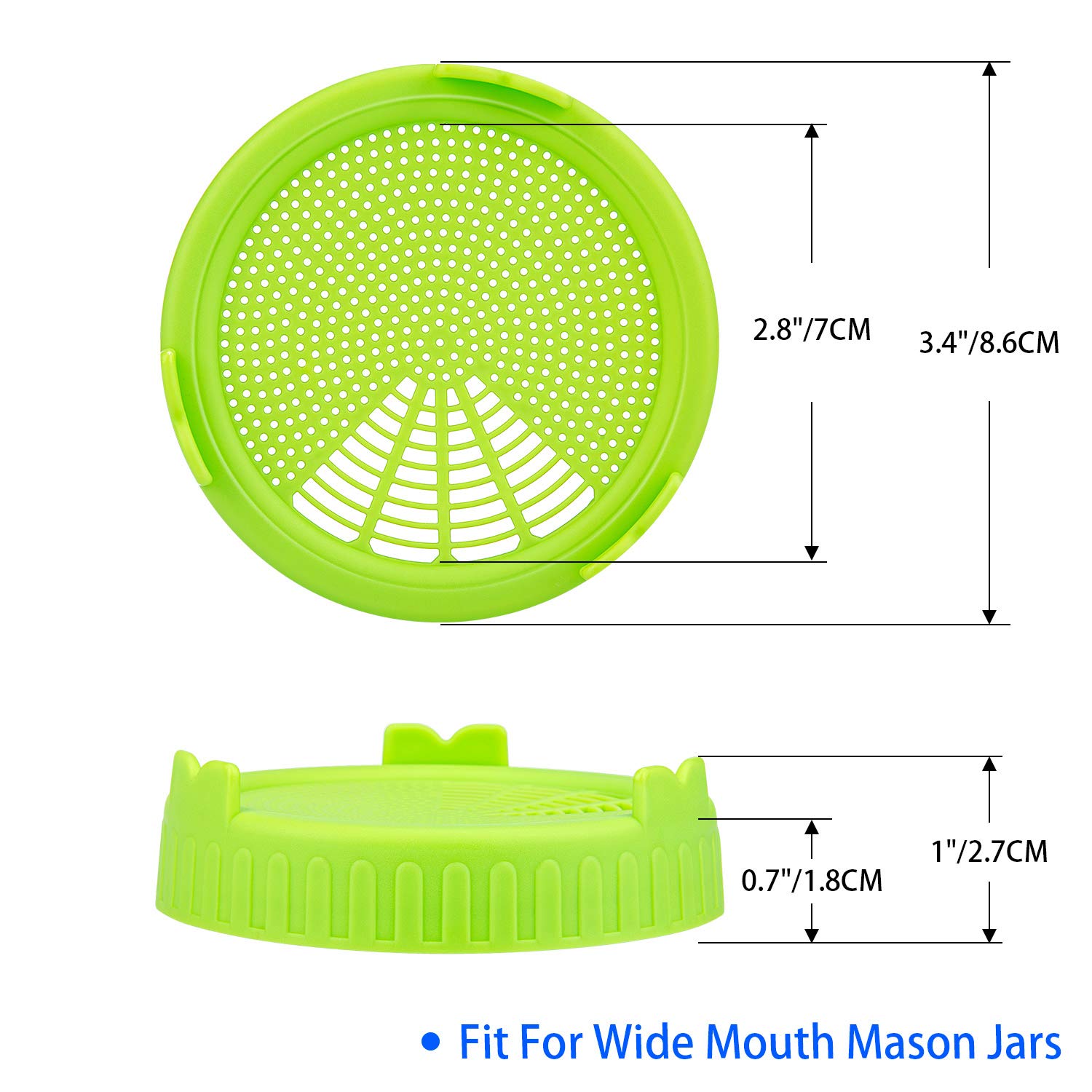 FONDOTIN 12-tlg Sprossenglas Deckel Set - Maschensieb Für Keimgläser