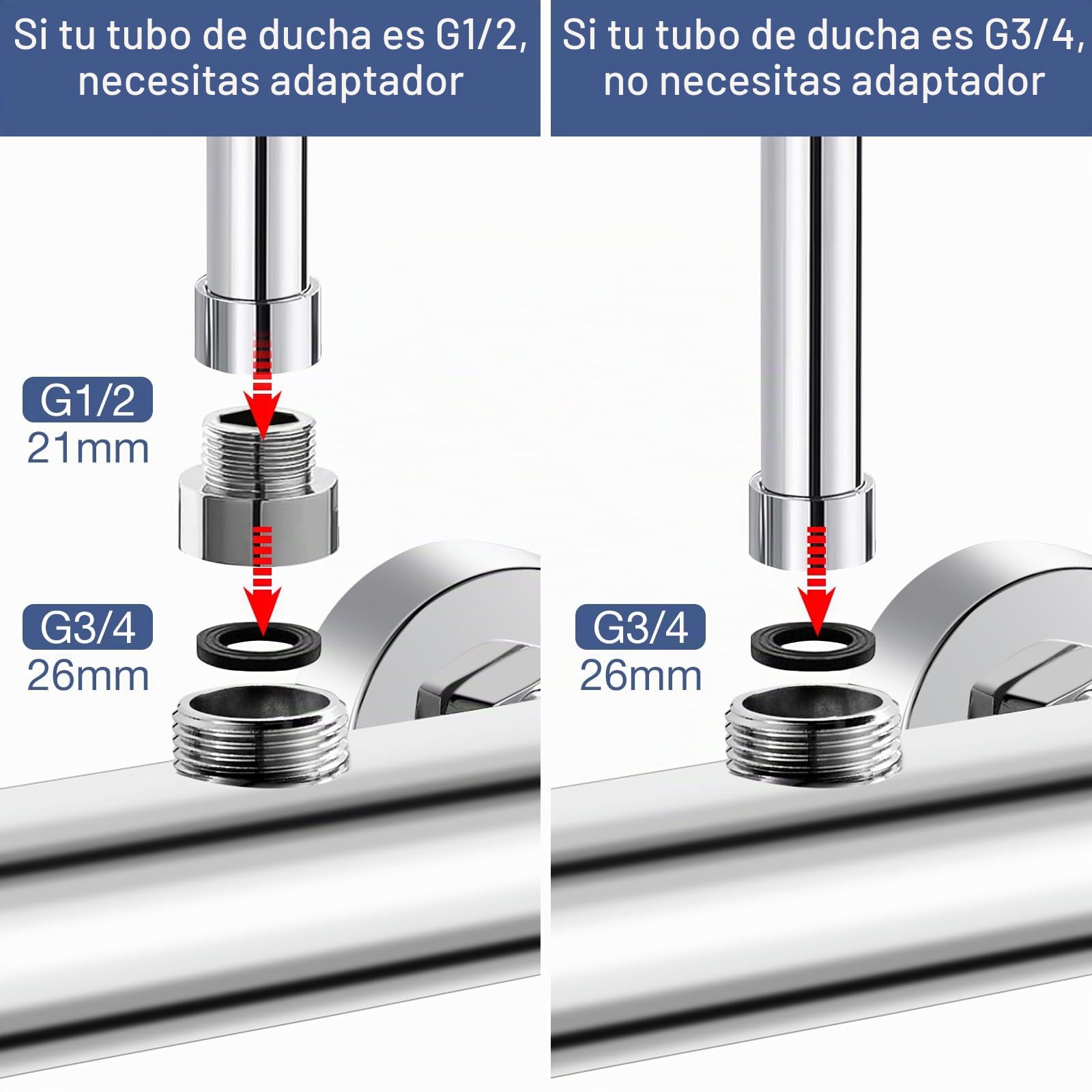 Mezclador termostático de ducha con salida superior G3/4, válvula mezcladora termostática de latón para ducha con barra antiquemaduras, mezclador de agua caliente y fría con control de temperatura