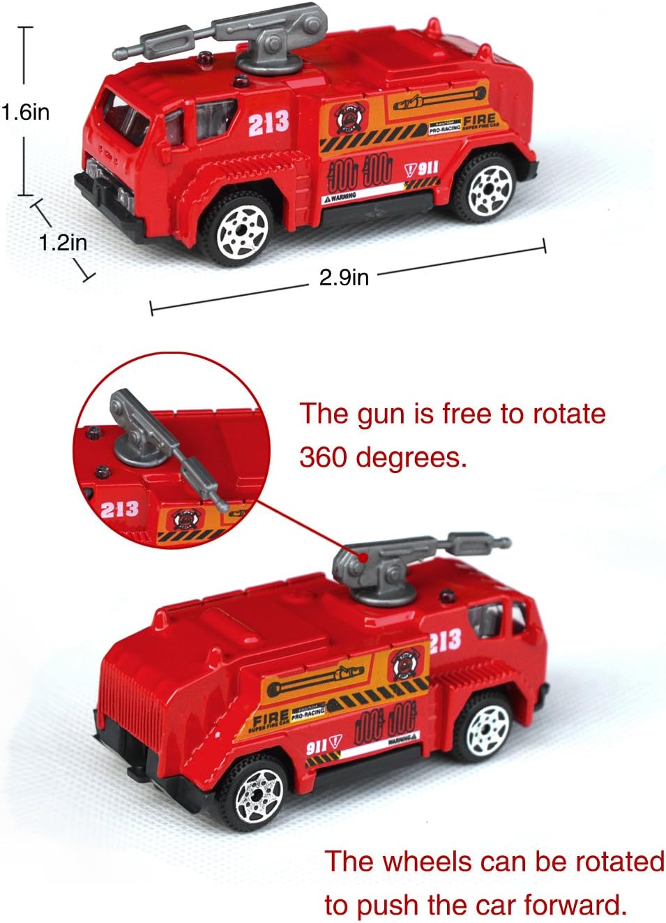Tianmei 6 Cars in 1 Set Fire Rescue Styling 1:87 Alloy Diecast Vehicle Models Collection Kids Toy, Fire Truck Helicopter Ambulance Car (6pieces - Fire Fighting)