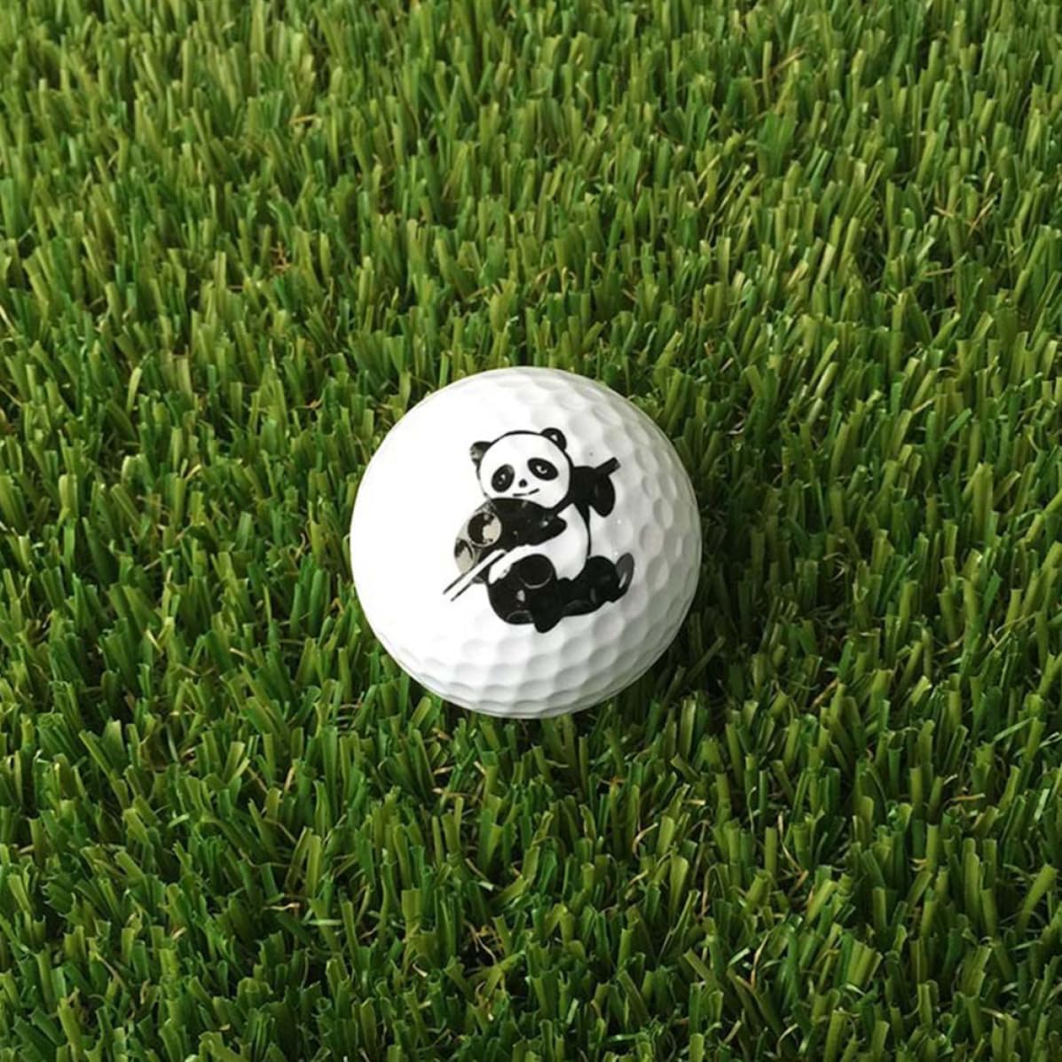 Practice Golf Ball Cartoon Panda Pattern 6pcs Two Layer Gift Set | Synthetic Rubber Build, Bright Color Design, Home Indoor Use
