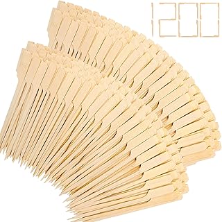 1200 PCS Bamboo Skewers for Appetizers 4.7 Inch Paddle Wooden Kabob Skew...