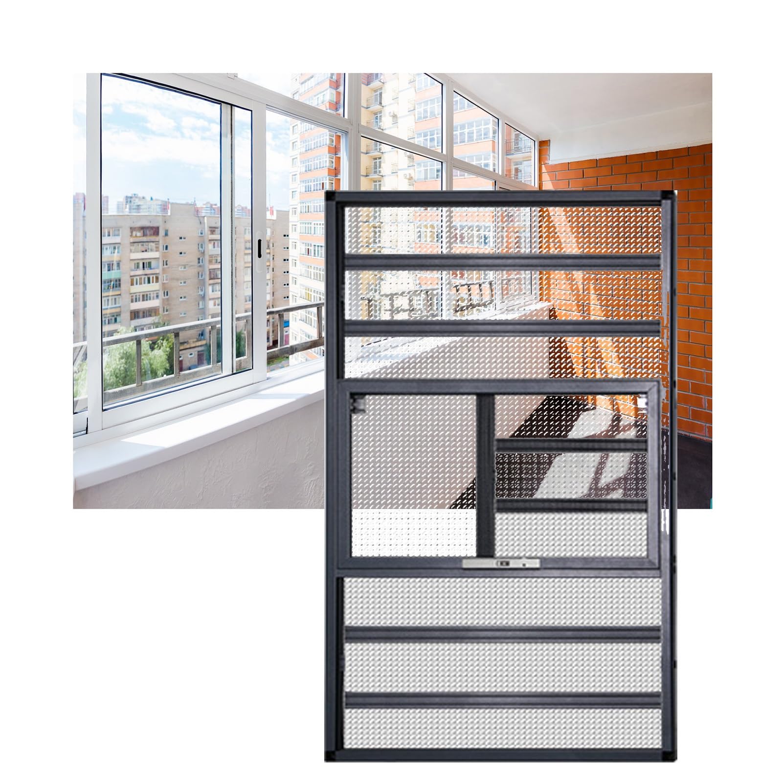 Protezioni di sicurezza regolabili per finestre, barre di sicurezza rimovibili per la casa, installazione gratuita, barriera anticaduta (50 x 130 cm) per migliorare la sicurezza di bambini e animali