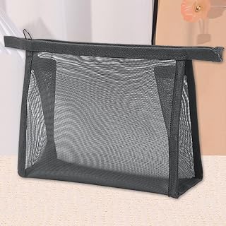 Bolsa de cosméticos de malla portátil para al...
