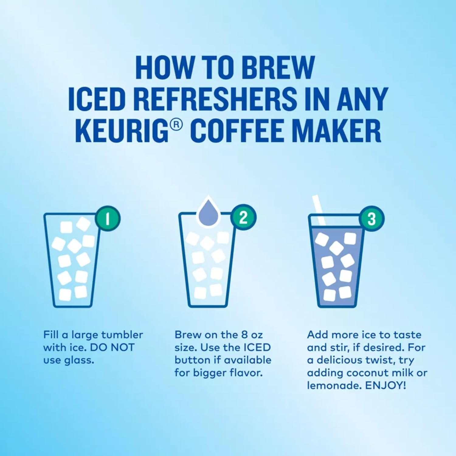 The Original Donut Shop Iced Refreshers, Berry Chill, Brew Over Ice Single Serve Keurig K-Cup Pods, 60 Count (6 Packs of 10)