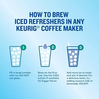 The Original Donut Shop Iced Refreshers, Berry Chill, Brew Over Ice Single Serve Keurig K-Cup Pods, 60 Count (6 Packs of 10)