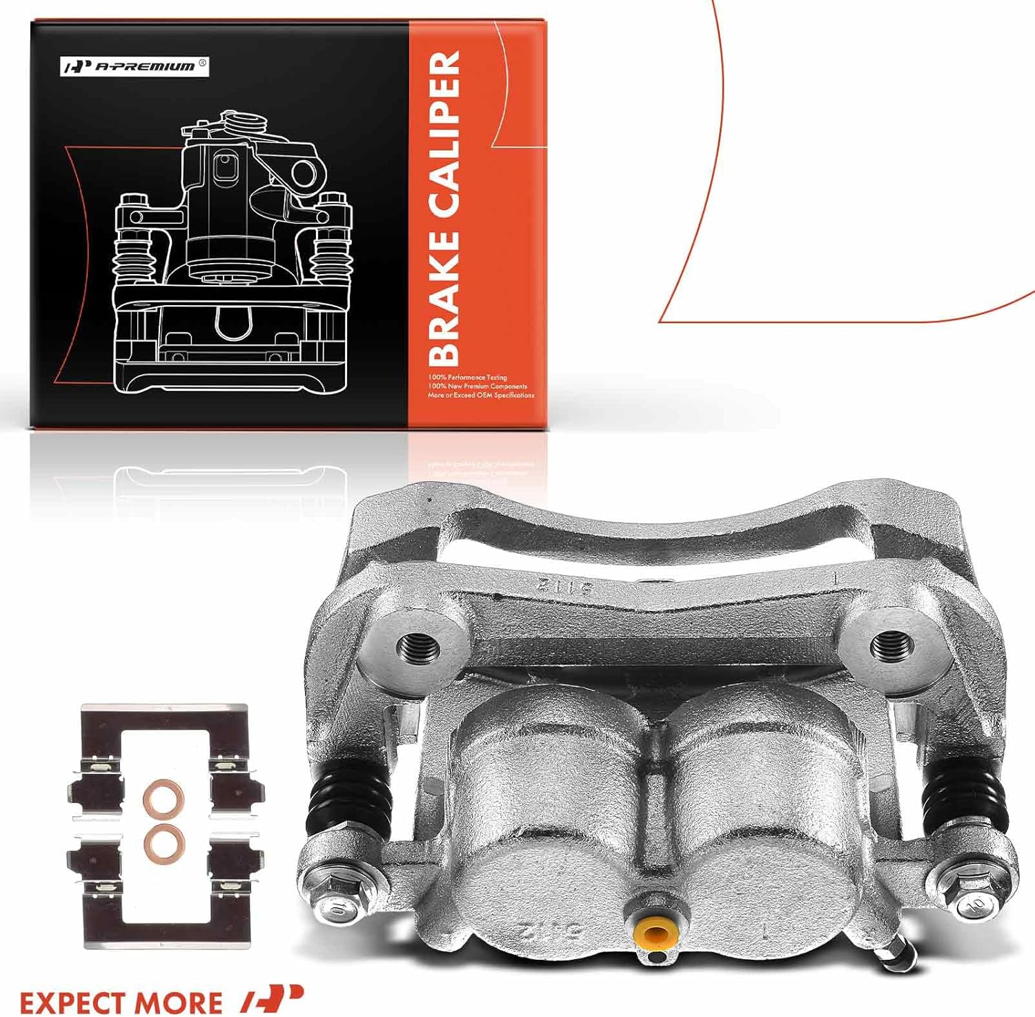 A-Premium Disc Brake Caliper Assembly with Bracket Compatible with Select Infiniti and Nissan Models - QX56 2007-2013, QX80, Titan, Armada - Front Right Passenger Side