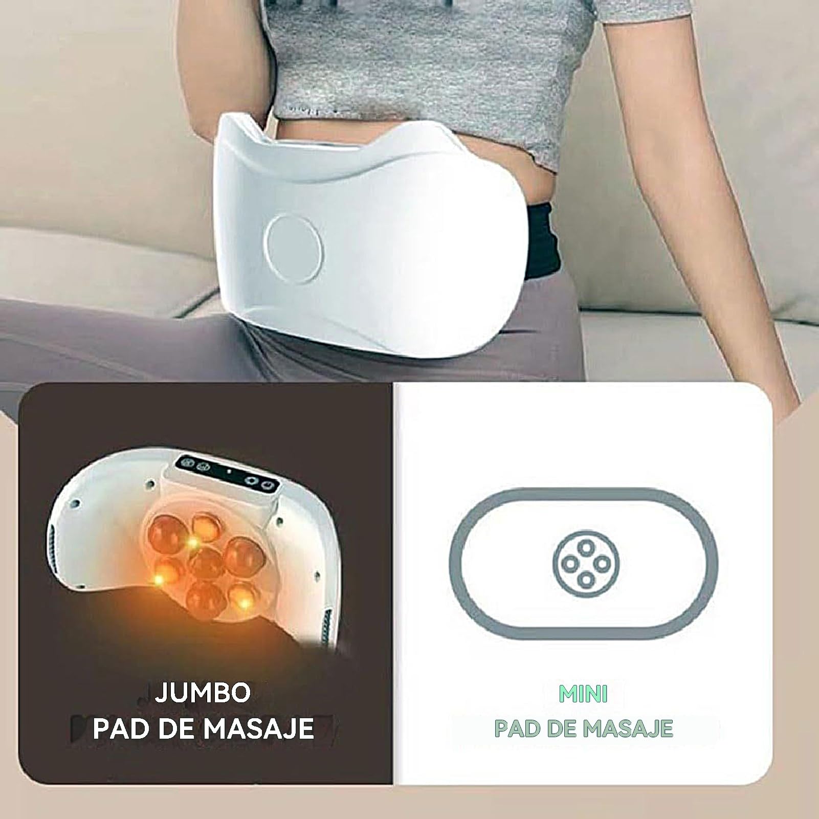 Áquina De Grasa del Vientre, Masajeador De Estómago De 25x14x7cm para Perder Peso, Masajeador Abdominal Inalámbrico Eléctrico, 3 Modos Ajustables, Tecnología del Cinturón De Vibración