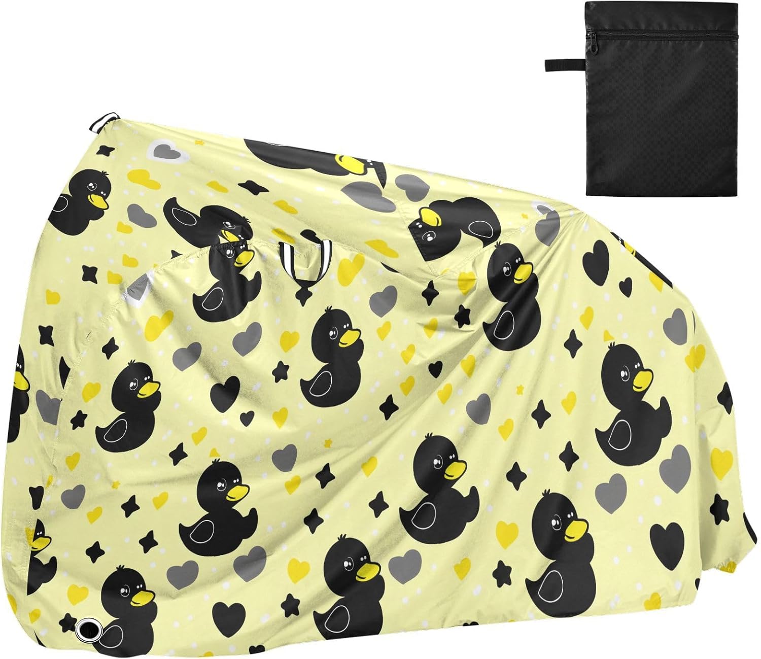 ALAZA Black Duck Bike Cover Waterproof Outdoor Ebike Bicycle Covers Tarp Protection for 1/2 Bikes, Sun UV Dust Wind Proof