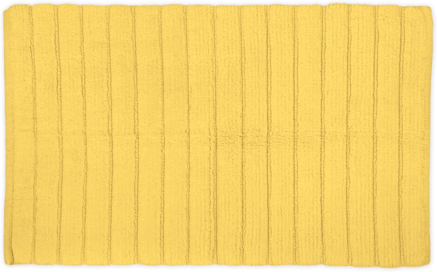 DII 100% Cotton Woven Ribbed Luxury Spa Bath Rug, Soft & Absorbent, Place Near Vanity, Bath Tub or Shower, Perfect for Bathroom, Dorm Room, And Other More Humidity Use, 21x34", Yellow