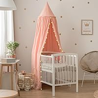 Vista 8 de Toldo de Cama Bollepo con Luces - Toldo Rosa de Princesa para Habitación de Niñas Individual, Doble, Matrimonial, Queen Cama Infantil, Toldo