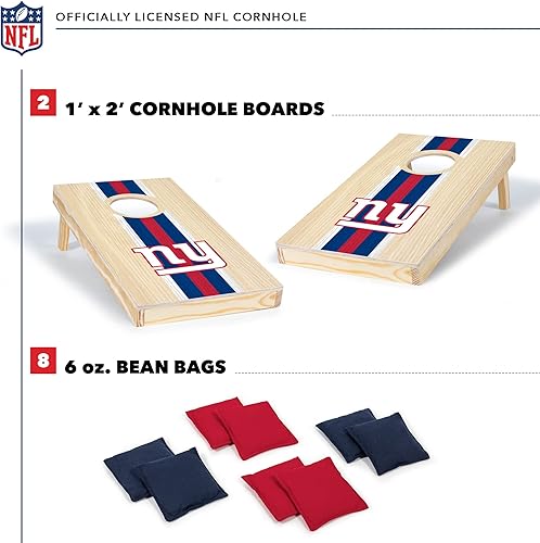 Miniatura 2 de Wild Sports NFL Football - Juego de Cornhole de madera maciza portátil de 1 x 2 pies con impresión directa HD gráficos del equipo, tamaño de viaje